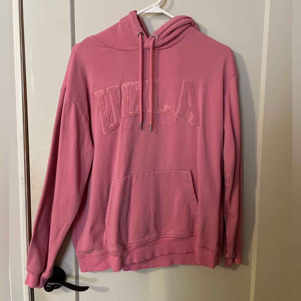 H&M Pink UCLA Embroidered Hoodie Sweater